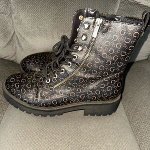 Guess Logo Combat Boots